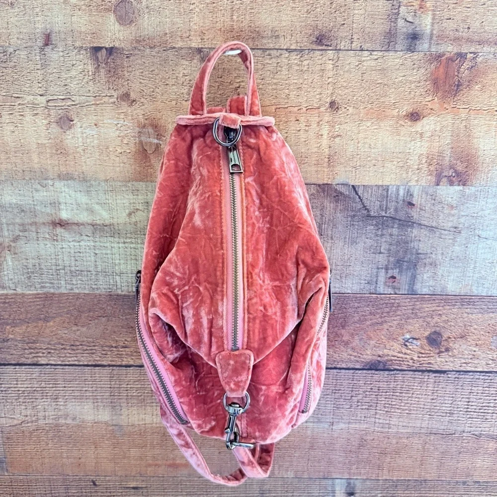Rebecca Minkoff Julian Velvet Pink Backpack